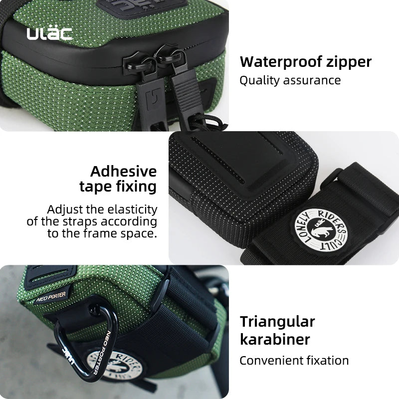 ULAC Mini Portable Bicycle Saddle Bag 0.5L Waterproof Tail Bag MTB Road Bike Quick Release Buckle Rear Bag Cycling Seat Pack