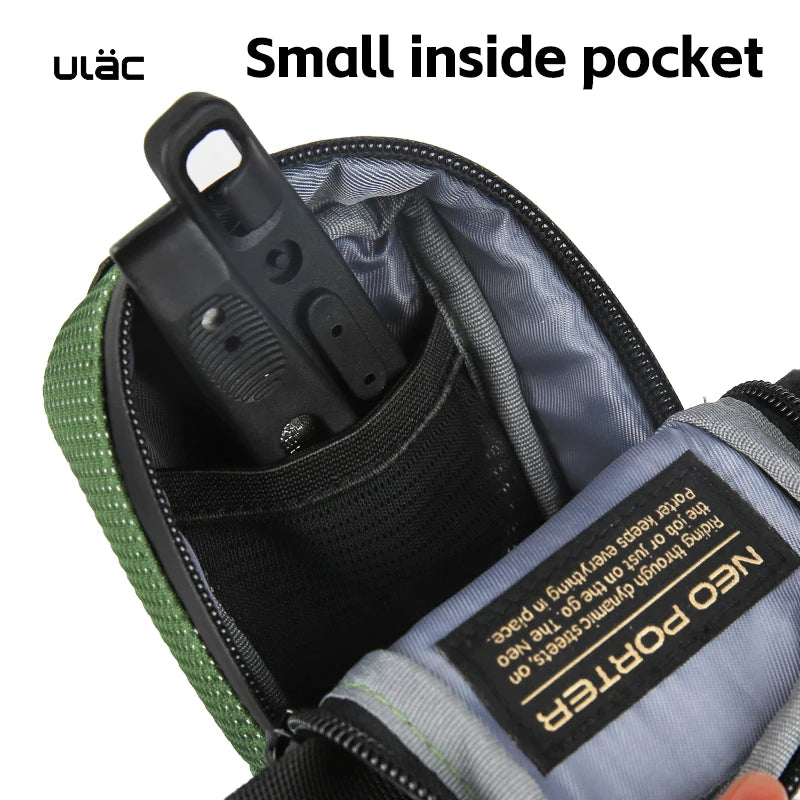 ULAC Mini Portable Bicycle Saddle Bag 0.5L Waterproof Tail Bag MTB Road Bike Quick Release Buckle Rear Bag Cycling Seat Pack