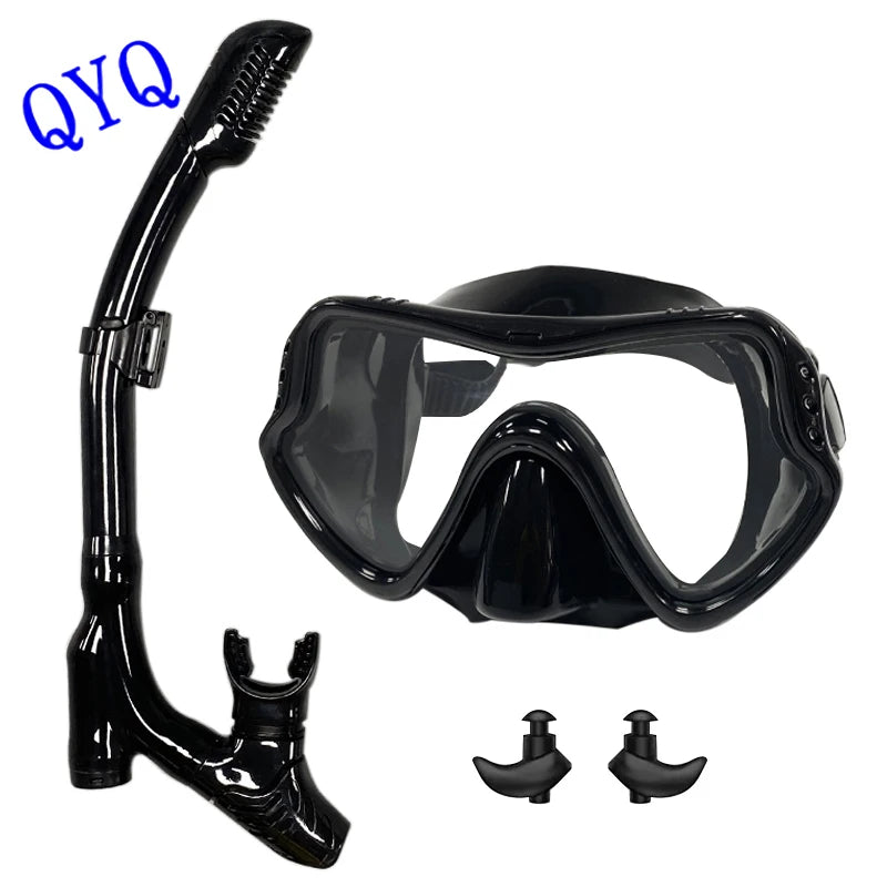 QYQ Diving mask Professional Snorkel Diving Mask and Snorkels Goggles Glasses Diving Swimming Easy Breath Tube Set Snorkel Mask